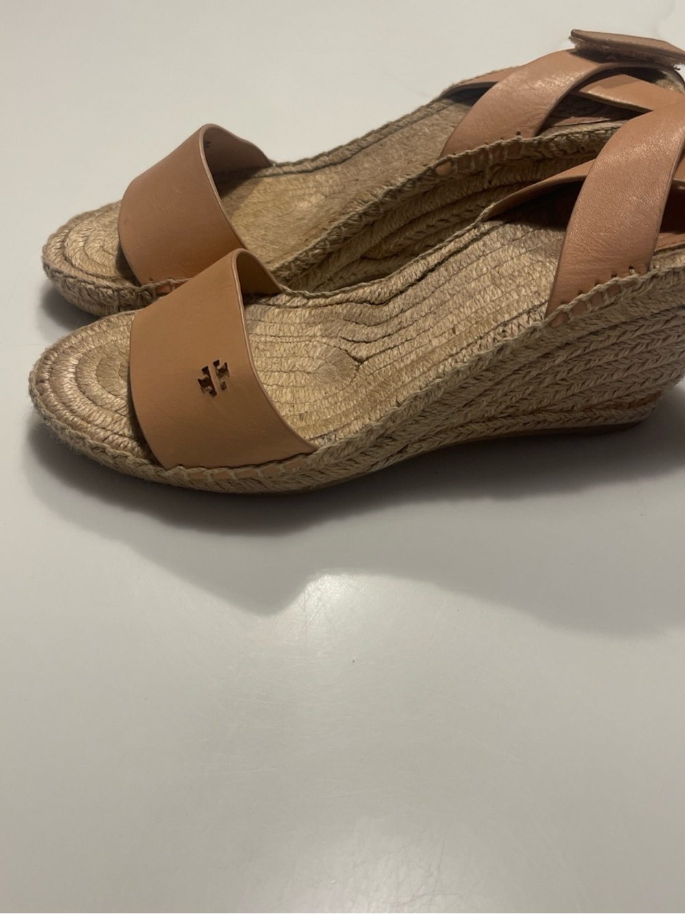 Tory Burch Tan Leather Espadrille Ankle-Strap Sandals - Picture 5 of 12